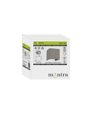 TAOS * APLIQUE EXTERIOR LED 12W 3000K GRIS